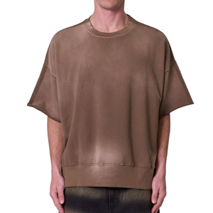 Camiseta Oversize de Algodón Pesado con Efecto Desgastado por el Sol, Estilo Vintage, Lavado Ácido, Ropa Urbana al por Mayor - Product Image 1