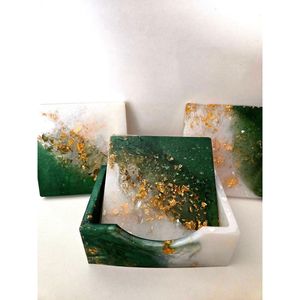 Elegant Handcrafted Resin Coasters Round and Oval Designs for Premium <b>Beverage</b> <b>Serving</b> <b>Sets</b> - Product Image 6