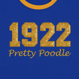 T-shirt bleu Sigma Gamma Rho avec manches à sequins jaunes SGRho 1922 Pretty Poodle Sorority HBCU pour fête de remise des diplômes grecque - Product Image 5