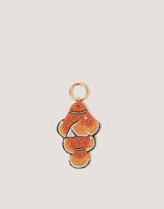New Arrival Blue Resin <b>Ring</b> Keychain Beaded Charm Gold Clip <b>Key</b> Holder Bag Charm Stylish Car Keyring Fashion Accessory - Product Image 1