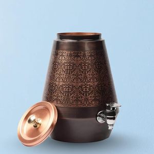 Distributeur d'eau moderne en cuivre pur gravé, design écologique, grande capacité, pour la maison et le bureau - Product Image 1