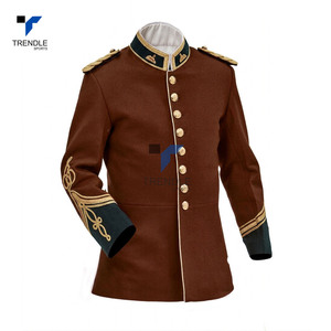 Men's Orange Single Breasted Ceremonial Shirt <b>Jacket</b> With Gold Embroidery <b>Mandarin</b> <b>Collar</b> Formal Style - Product Image 5