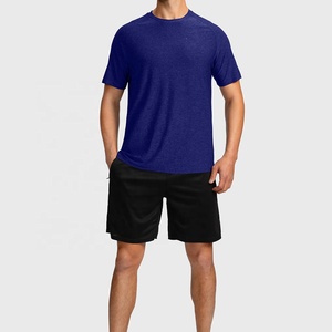 Camiseta de gimnasio de microfibra para hombre, nuevo estilo, tela de enfriamiento, secado rápido, liso con cuello redondo, tejido de punto, 180 gramos de peso, Fitness deportivo - Product Image 6