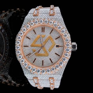 Luxury Iced Out Moissanite Diamond Hip Hop <b>Quartz</b> <b>Watch</b> <b>Men</b> Polygon Analog Wristwatch - Product Image 4
