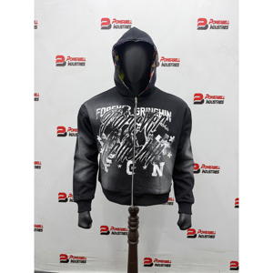 Sweat à capuche zippé surdimensionné personnalisé OEM pour homme en molleton de coton épais, délavé soleil, effet vieilli, coupe classique - Product Image 2