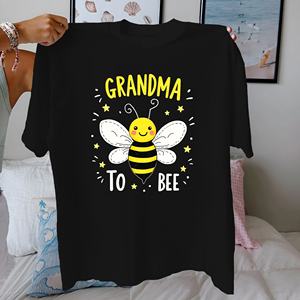เสื้อยืดผ้าฝ้ายแท้สำหรับผู้หญิงลาย Grandma TO Bee ใส่สบาย - Product Image 1