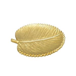 Plateau en feuille d'or artisanal, décoration de table pour événements et fêtes, plateau de service luxueux en forme de feuille, plateaux en métal faits à la main, couleur or - Product Image 2