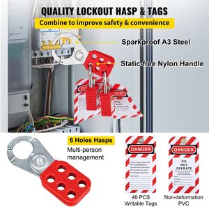 Kit di Sicurezza Elettrica da 58 Pezzi con Lucchetti, Stazione di Blocco, Etichette, Fascette e Prodotti per la Sicurezza - Product Image 6