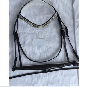 Exclusive Best Selling Equestrian Leather Bridle With Soft White Padded and <b>Crystals</b> Decoration <b>Top</b> Supplier Manufacturer - Product Image 2