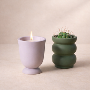 Luxury Ceramic <b>Candle</b> Vessel Matte Dual Tone Finish Triple <b>Wick</b> Long Burn Premium Home Decor Elegant Gift Piece - Product Image 4