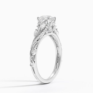 Bague SOJ 022 en argent 925 avec moissanite taille ronde motif vigne de bégonia, certifiée GRA 2 carats D, pour mariage et anniversaire, prix bas - Product Image 2