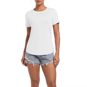 T-shirt à col rond et manches courtes pour femme, coupe ample, léger et respirant, idéal pour l'été - Product Image 4