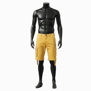 กางเกงขาสั้นคาร์โก้ผู้ชายสำหรับฤดูร้อน กางเกงขาสั้นคาร์โก้ลำลองสไตล์ไฮสตรีทเหนือเข่า ผ้าฝ้าย กางเกงขาสั้นซาฟารีสำหรับผู้ชาย - Product Image 1