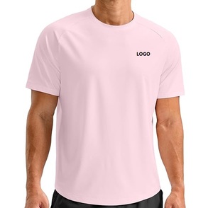 Camiseta Deportiva Rosa Transpirable con Estampado de Secado Rápido para Hombre, Cuello Redondo, Manga Corta, Camiseta Deportiva con Logotipo Personalizado, Top de Entrenamiento - Product Image 1