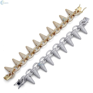 Pulsera cubana de lujo con puntas, diamantes VVS1 cultivados en laboratorio, completamente cubierta de diamantes, estilo hip hop, para él. - Product Image 4
