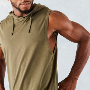 Men Bodybuilding Gym Training <b>Workout</b> Running Sleeveless <b>Hoodies</b> Regular Fit Pullover Sleeveless Hoodie For Men - Product Image 2