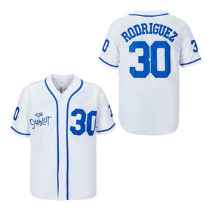 Ensemble de maillots de baseball pour hommes Sandlot Rodriguez 30, logo personnalisé, impression en sergé, manches courtes, coupe classique, toutes saisons - Product Image 1