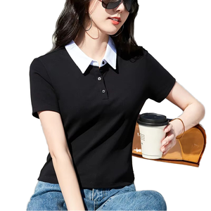 เสื้อเชิ้ตผ้าฝ้ายถักคุณภาพสูง ระบายอากาศได้ดี เป็นมิตรกับสิ่งแวดล้อม สีพื้น คอวินเทจ แขนสั้น ทรงเข้ารูป แฟชั่นลำลอง - Product Image 5