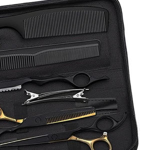 ชุดกรรไกรตัดผมมืออาชีพคุณภาพสูง 10 ชิ้น สำหรับร้านตัดผม ทำจากสแตนเลส พร้อมอุปกรณ์จัดแต่งทรงผม - Product Image 2