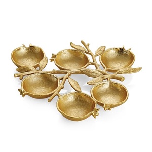 High Quality Metal Serving Bowl Set With Golden Branch <b>Stand</b> Polished Glam Style For <b>Food</b> Serving Party Use - Product Image 4