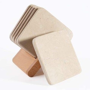 Posavasos de Mármol en Oferta para Protección de Mesas, Juego de Posavasos de Piedra Natural para Tazas de Café, Té, Vasos y Botellas - Product Image 1