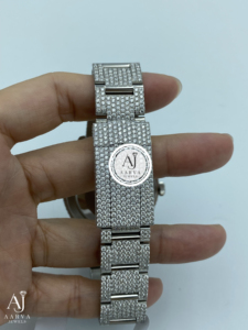 Montre mécanique automatique Aarva Iced pour homme, bijoux hip-hop, analogique, diamant Moissanite VVS cultivé en laboratoire, acier inoxydable, bracelet 20 mm, 41 mm - Product Image 4