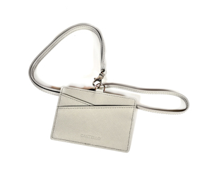 [Fortement recommandé] Porte-cartes d'identité en cuir Saffiano authentique Castello, fermeture ouverte, doublure en polyester, design unisexe, plusieurs couleurs - Product Image 2