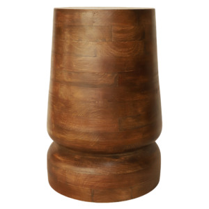 Tabouret en bois artisanal à motif animalier - Design moderne du milieu du siècle - Marron |   Utilisation en extérieur, vente en gros OEM - Product Image 1