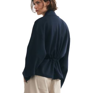 Sweat-shirt zippé à cordon de serrage, décontracté, à manches longues, coupe ample, léger, streetwear personnalisé, vente en gros - Product Image 2