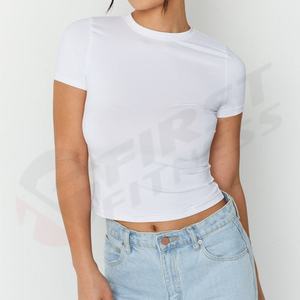 เสื้อกล้ามครอปท็อปผ้าซาตินถักเนื้อผ้าฝ้าย คอวี แขนสั้น สำหรับผู้ชาย สไตล์ลำลอง - Product Image 4