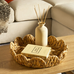 Plateau de service rond en jacinthe d'eau, tressé à la main, panier durable, vente en gros, décoration intérieure, cuisine, salle à manger, organisateur décoratif, fournisseur - Product Image 5