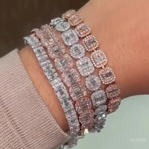 Pulseras de Cadena y Eslabones de Moissanita VVS, Plata de Ley 925, Joyería de Lujo para Compromiso, Chapado en Oro, Certificado GCI e IDGL - Product Image 2