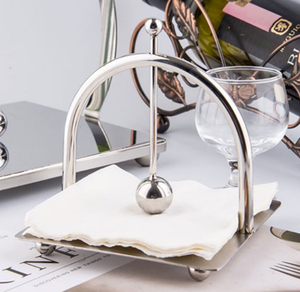 Metal Wave High Quality Metal Napkin Holder Square Base Tissue Stand Modern Design Waterproof Lightweight <b>Dinnerware</b> Disposable - Product Image 4