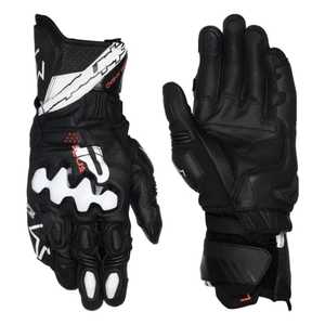 Alpinest High Quality Leather Full Finger <b>Gloves</b> Black White <b>Red</b> Yellow Cycling Men Summer Breathable Hook Loop Closure - Product Image 3