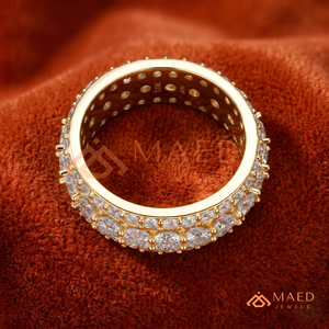 Bague Chevalière Carrée de Luxe Plaqué Or 18K pour Homme, Sertie de Moissanite et de Diamants, Grand Grappe de Pierres, Bague Statement Hip Hop, Design Haut de Gamme - Product Image 2