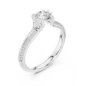 แหวนเพชรทรงกลมทองคำขาว 14K เพชรเพาะเลี้ยงสำหรับผู้หญิง แหวนแต่งงาน เพชรเพาะเลี้ยงใหม่ - Product Image 6