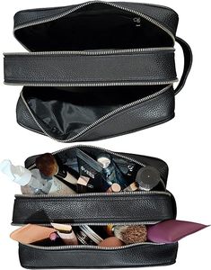 Neceser de Cuero Genuino para Hombre, Bolsa de Aseo para Viaje, Kit de Afeitado, Organizador de Artículos de Baño, Bolsa de Cosméticos de Cuero para Mujer - Product Image 4