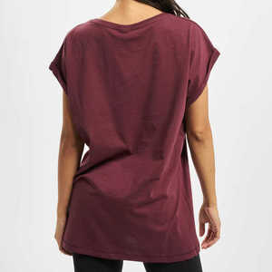 T-shirt pour femme à col rond et manches courtes, couleur unie, respirant, en coton tricoté, coupe ample, décontracté, à porter toute l'année - Product Image 2