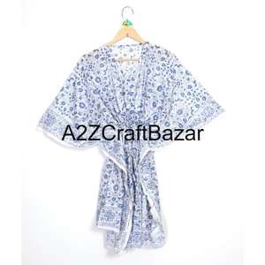 Hermoso caftán de algodón, caftán indio corto, vestido estilo hippie, caftán largo estampado para mujer, vestido de fiesta, túnica india. - Product Image 6