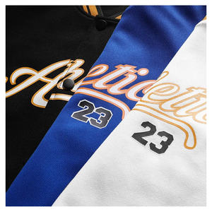Diseño personalizado Varsity Letterman chaqueta de béisbol de los hombres de invierno de lana de tela con capucha bordado Collage Reversible-Chaqueta del equipo del hombre - Product Image 5