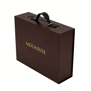 Boîte cadeau magnétique rigide pliable de luxe noire personnalisée, grande boîte en carton pliable avec poignée - Product Image 3