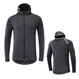 Sweat-shirt à capuche bleu en maille respirante, fermeture éclair, manches longues, veste de sport à séchage rapide, coupe ample, pour l'extérieur, été - Product Image 2