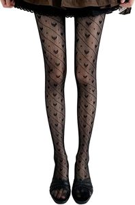 Collants en nylon transparents à rayures en forme de cœur pour femmes, bas résille fins, collants à motifs avec accessoires de fête - Product Image 3