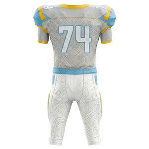 Uniforme de Fútbol para Hombre, Jersey 74 Blanco, Azul y Amarillo, Estampado en Relieve con Transferencia Térmica, Transpirable, de Poliéster Reflectante, Talla Adulto - Product Image 6