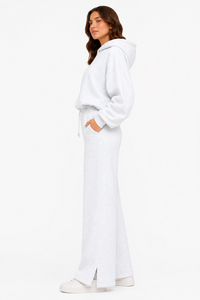 Conjunto de Sudadera con Capucha Extra Grande y Pantalones Deportivos de Pierna Ancha para Mujer, de Algodón Sólido Premium, Transpirable y Ecológico, 340g, Estilo Casual de Invierno - Product Image 3