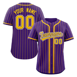 Dernier modèle de maillot de baseball personnalisé de qualité supérieure, écologique, rayé blanc et bleu, broderie unisexe, pour adolescents, maillot de softball court - Product Image 5