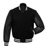 Veste universitaire pour homme, style bomber, manches en cuir, veste de baseball légère et tendance avec patchs en chenille personnalisés