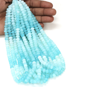 Cuentas de ópalo natural en forma de rondel, color azul cielo, de 16 pulgadas, 7mm-10mm, hermosas cuentas de ópalo azul cielo. - Product Image 1