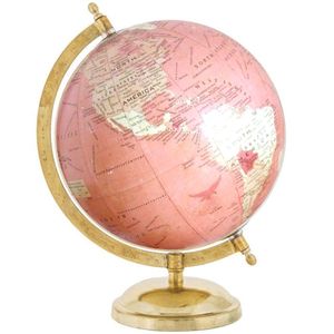 Globo Terráqueo Giratorio de Latón Antiguo Rosa Vintage, Decoración de Escritorio Educativa, Tradicional y Duradera - Product Image 1
