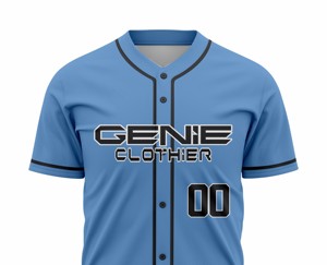 Ensemble uniforme de baseball, maillot bleu clair, pantalon blanc, imprimé à l'écran, respirant, toutes saisons, coupe classique pour homme - Product Image 5